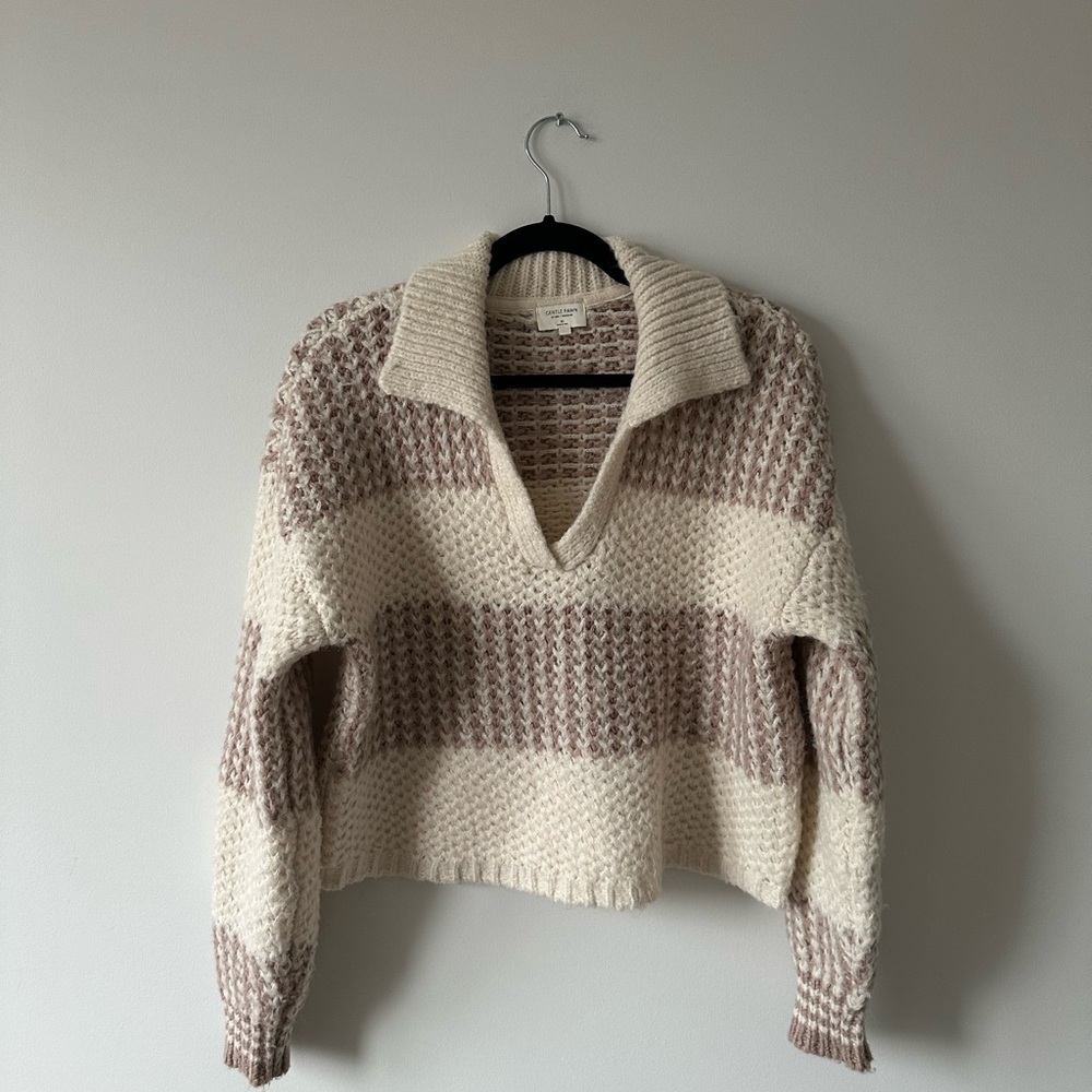 gentle fawn polo neck cropped sweater